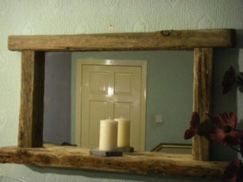Driftwood Mirror with shelf