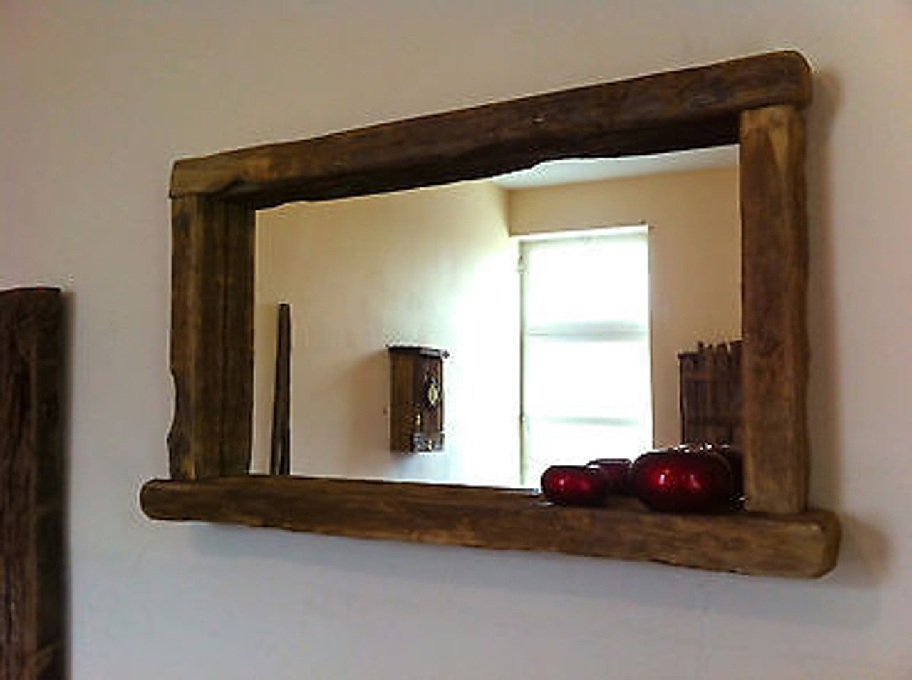 Rustic Farmhouse Mirror with shelf