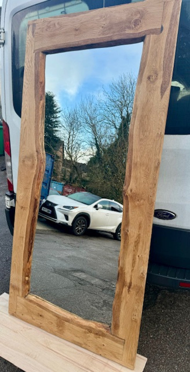 Waney Oak sliding mirrored door