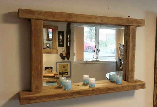 Crail farmhouse mirror with shelf