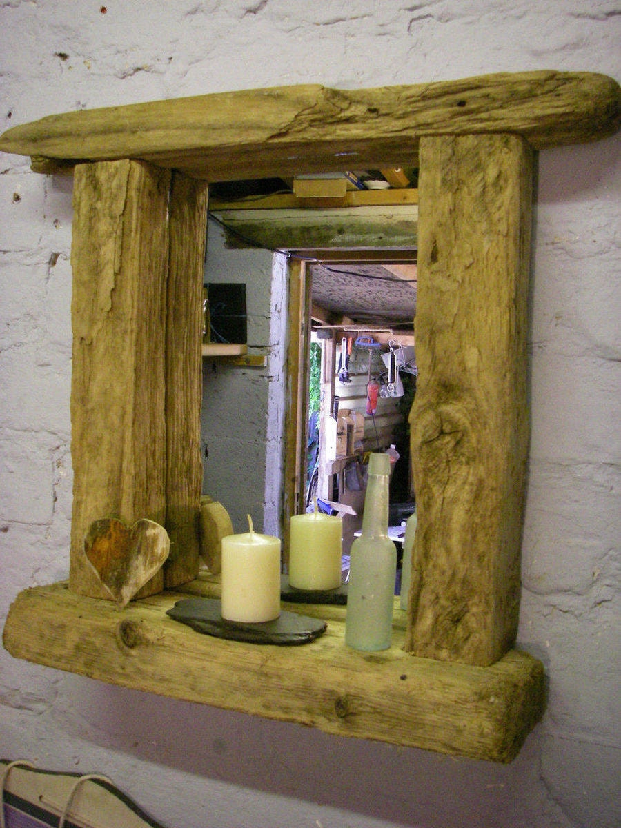 Ocean driftwood mirror